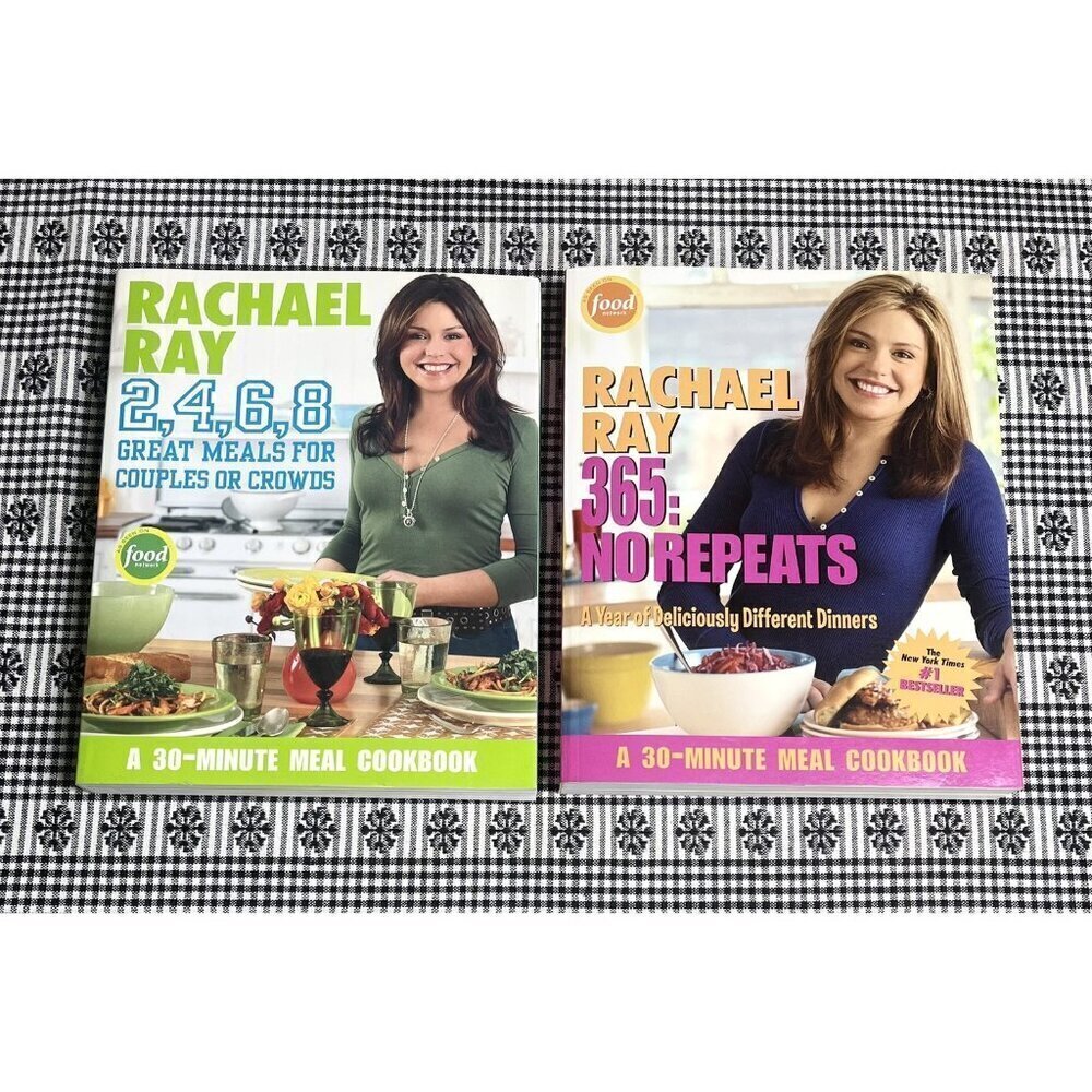 Set of 2 Rachael Ray Cookbooks 30-Minute Meals Crowds Dinners Leftovers Brunch
